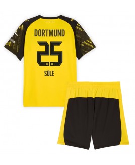 Günstige Borussia Dortmund Niklas Sule #25 Heimtrikotsatz Kinder 2025-26 Kurzarm (+ Kurze Hosen)